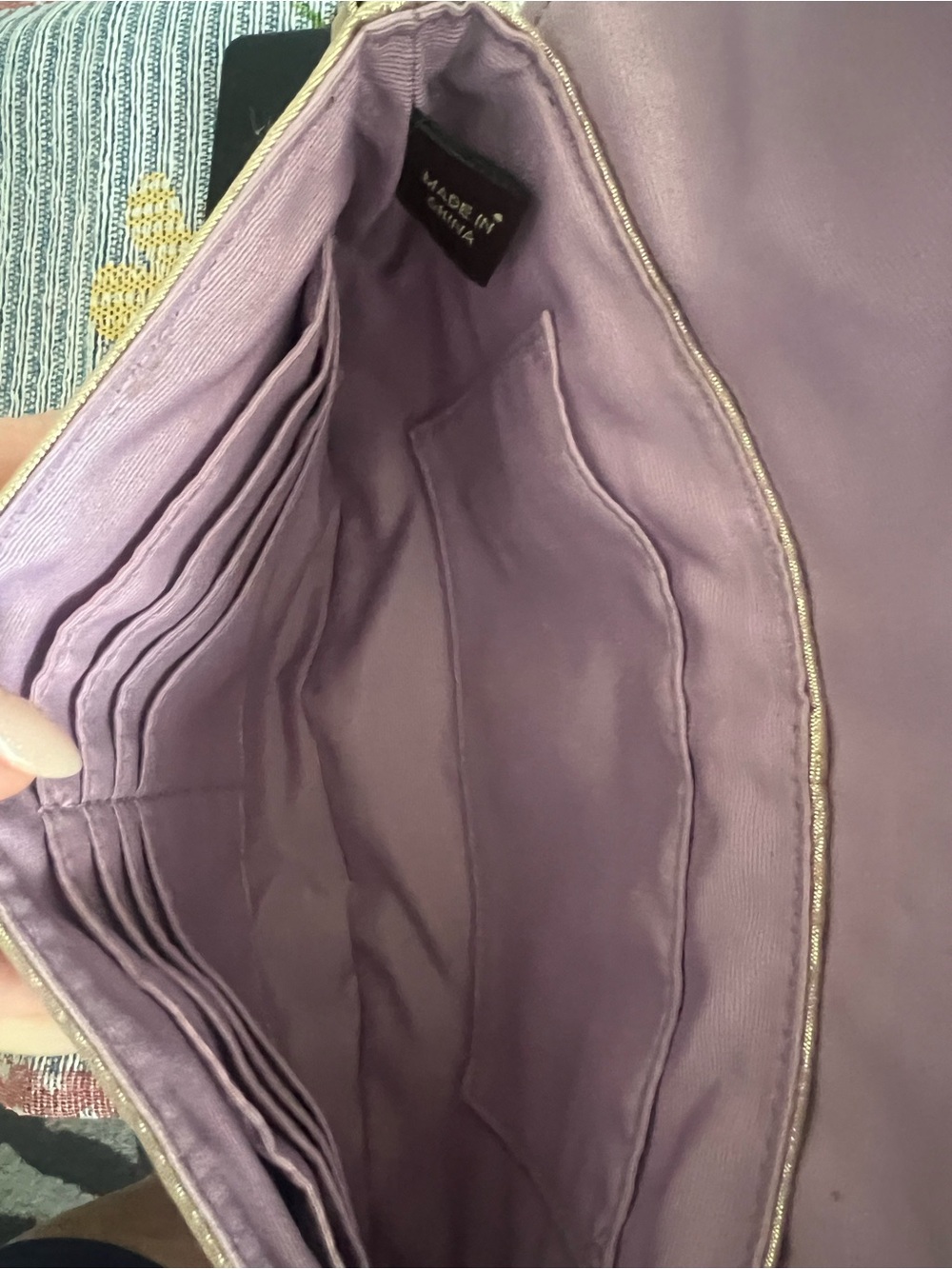 Coach Pleated Metallic Gold Leather Wristlet Clutch EUC - Picture 10 of 10